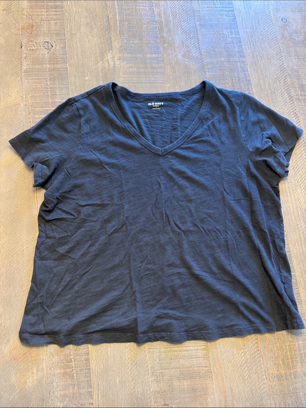 Old Navy Women's Dark Blue V-Neck Short Sleeve Tee
